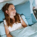 Housse de couette percale de coton vichy azur (100 x 140 cm)