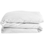 Housse de couette satin de coton bio blanc craie (100 x 140 cm)
