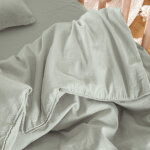 Housse de couette satin de coton bio tilleul (100 x 140 cm)