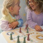 Jeu de petits chevaux en bois