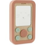 Jouet d'activit�s t�l�phone en silicone et bois mrs. cat