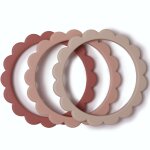 Lot de 3 bracelets de dentition flower rose - blush - shifting sand