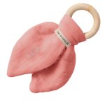 Anneau de dentition en bois rose corail (personnalisable)