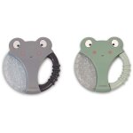 Lot de 2 anneaux de dentition animaux gris et vert