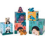 Cubes � empiler avec figurines animaux wwf (5 cubes)