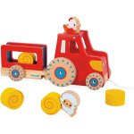 Tracteur en bois � tirer ferme (7 pi�ces)