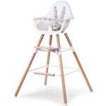 Kit de pieds longs pour chaise haute evolu + repose - pieds en bois naturel blanc