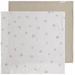 Lot de 2 langes tender beige - clover (115 x 115 cm)