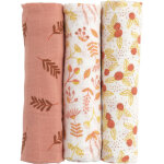 Lot de 3 langes en coton bio esm�e (70 x 70 cm)