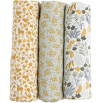 Lot de 3 langes en coton bio promenons nous (70 x 70 cm)