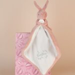 Lapin doudou rose (10 cm)