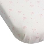 Lot de 2 draps housses cododo fleurs roses (50 x 83 cm)