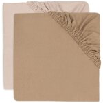 Lot de 2 draps housses en jersey wild rose - biscuit (40 x 80 cm)