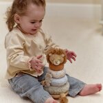 Lion � empiler doudou et bois safari friends