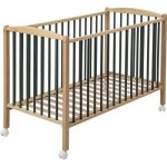 Lit arthur avec roulettes hybride kaki (60 x 120 cm)