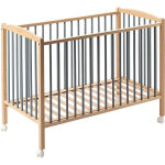 Lit � barreaux en bois arthur hybride bleu gris (60 x 120 cm)