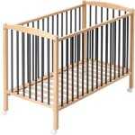 Lit  barreaux en bois arthur hybride anthracite (60 x 120 cm)