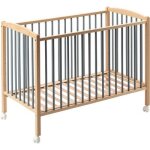 Lit  barreaux en bois arthur hybride bleu gris (60 x 120 cm)