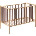 Lit  barreaux en bois rmi hybride vieux rose (60 x 120 cm)