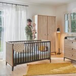 Lit b�b� en ch�ne blond noir marcel (70 x 140)