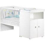 Lit bb combin volutif new basic boutons boule blancs (60 x 120 cm)