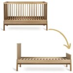 Lit bb volutif ashi honey ash (140 x 70 cm)