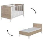 Lit bb volutif en chne blond marcel (70 x 140)