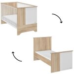 Lit bb volutif en lit junior sacha chne du bocage (70 x 140 cm)