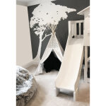 Lit cabane avec toboggan finition laqu�e (coloris au choix)