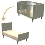 Lit b�b� �volutif little big bed eleonore kaki (70 x 140 cm)