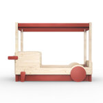 Lit baldaquin avec tiroir discovery finition laqu�e (coloris au choix)