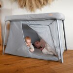 Lit parapluie 3 en 1 eazy sleep gris chin� et galet