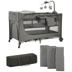 Lit parapluie 3 en 1 joy 2 avec accessoires dark grey