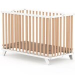 Lit pliant en bois mayla naturel - blanc (60 x 120 cm)