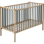 Lit rmi sans roulette hybride kaki (60 x 120 cm)