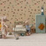 Lit simple vintage souris menthe