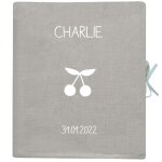 Livre de naissance gris clair 88 pages (personnalisable)
