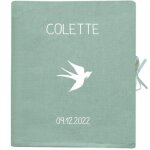 Livre de naissance vert amande 88 pages (personnalisable)