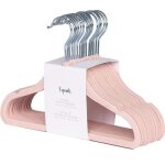 Lot de 15 cintres en velours rose Lot de 15 cintres en velours rose