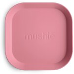 Lot de 2 assiettes carr�es dusty rose