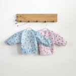 Lot de 2 bavoirs manches longues happy rascals smile bleu ciel