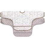 Lot de 2 bavoirs manches longues avec poche tiny farmer oie lilas cendr