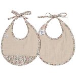 Lot de 2 bavoirs naissance gaze de coton afternoon tea