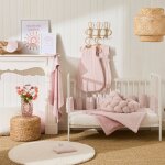 Lot de 2 bavoirs naissance ray� vieux rose soft stripes