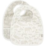 Lot de 2 bavoirs plastifiés animals olive green Lot de 2 bavoirs plastifiés animals olive green