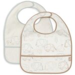 Lot de 2 bavoirs plastifis elephant tales