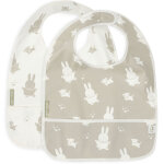 Lot de 2 bavoirs plastifi�s miffy snuffy olive green