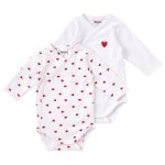 Lot de 2 bodys manches longues mon petit coeur (1 mois) Lot de 2 bodys manches longues mon petit coeur (1 mois)