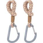 Lot de 2 crochets attaches poussettes camel vanille