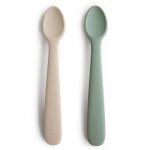 Lot de 2 cuillres en silicone cambridge blue - shifting sand